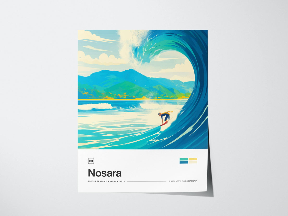 Nosara Costa Rica Surf Poster | Artistic Art Print — view 3