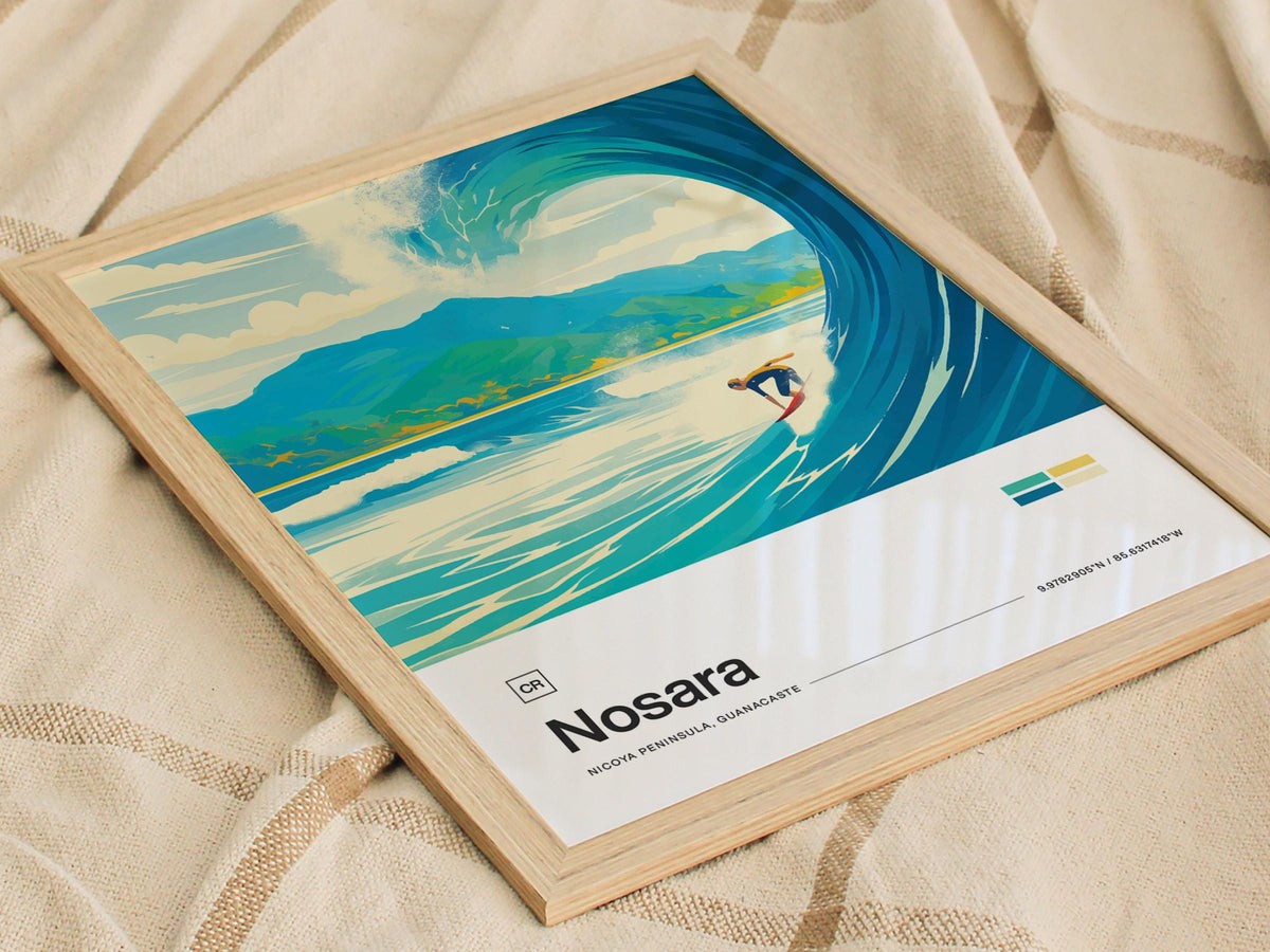 Nosara Costa Rica Surf Poster | Artistic Art Print — view 7