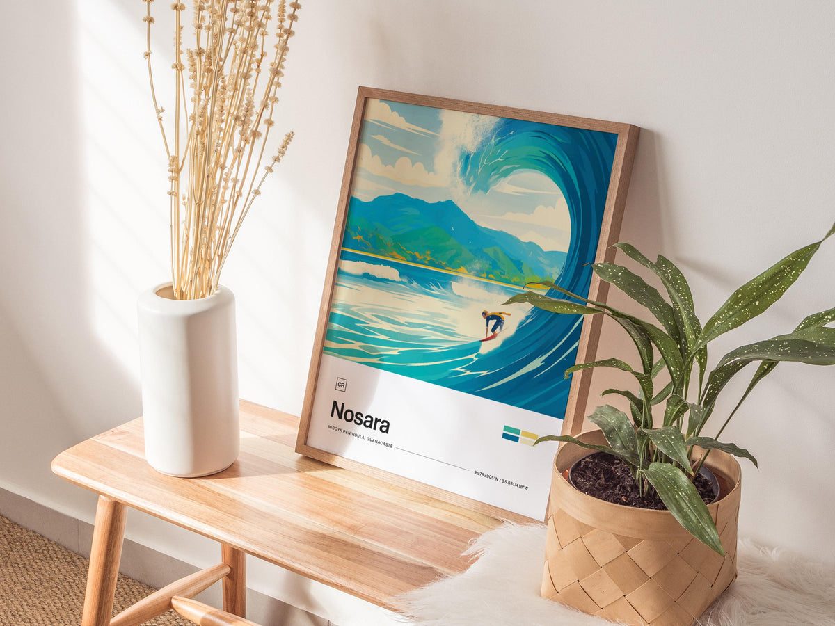 Nosara Costa Rica Surf Poster | Artistic Art Print — view 6