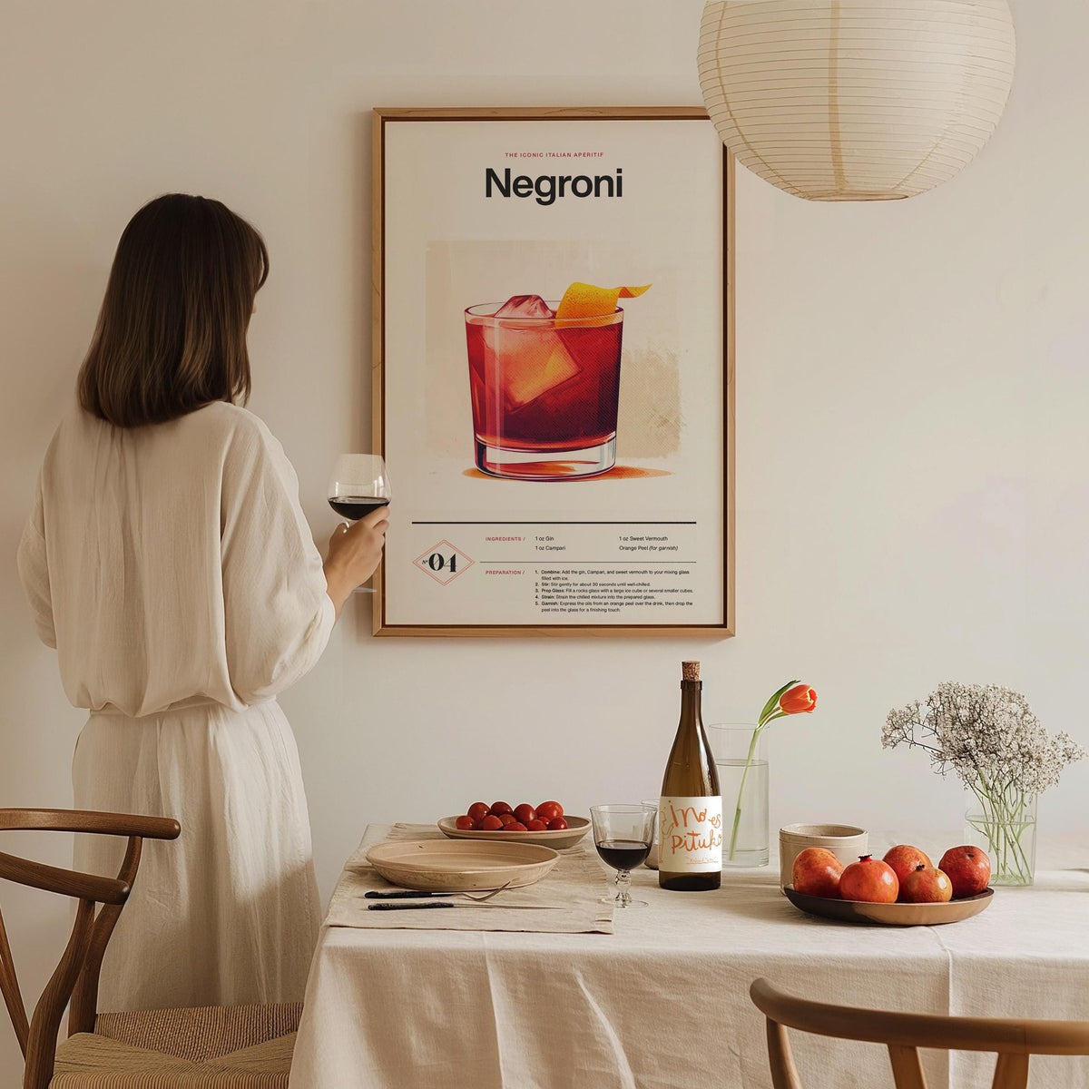Negroni Cocktail Recipe Poster | Artistic Art Print — view 8