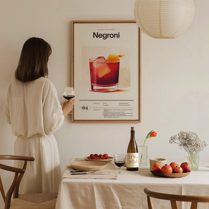Negroni Cocktail Recipe Poster | Artistic Art Print — view 8
