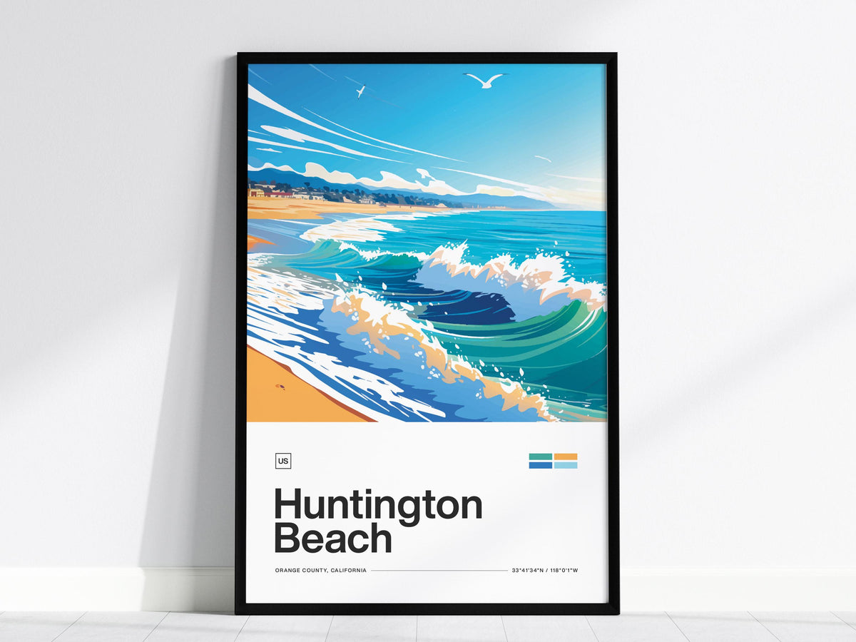 Huntington Beach Surf Poster | Artistic Art Print