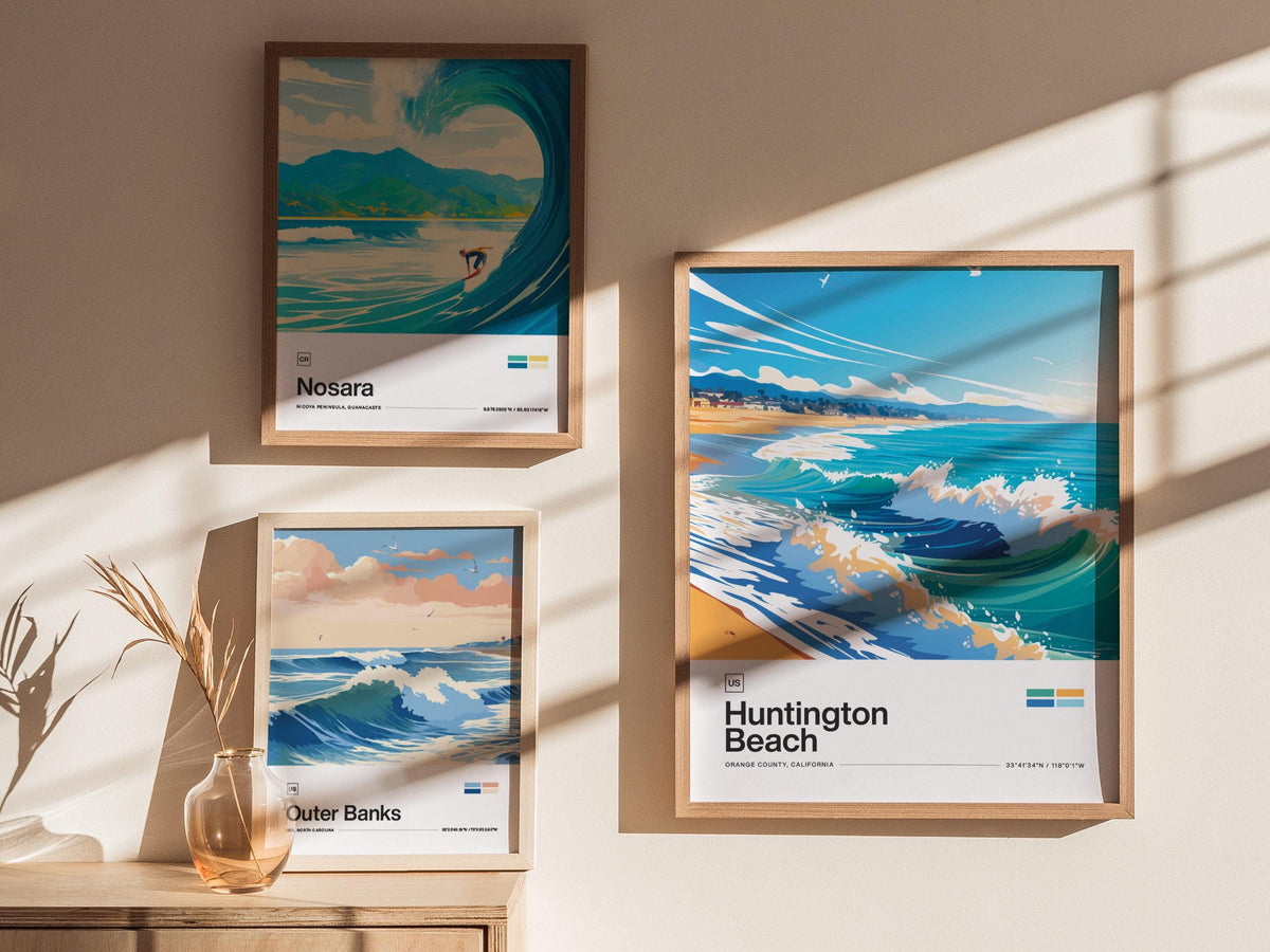 Huntington Beach Surf Poster | Artistic Art Print — view 5