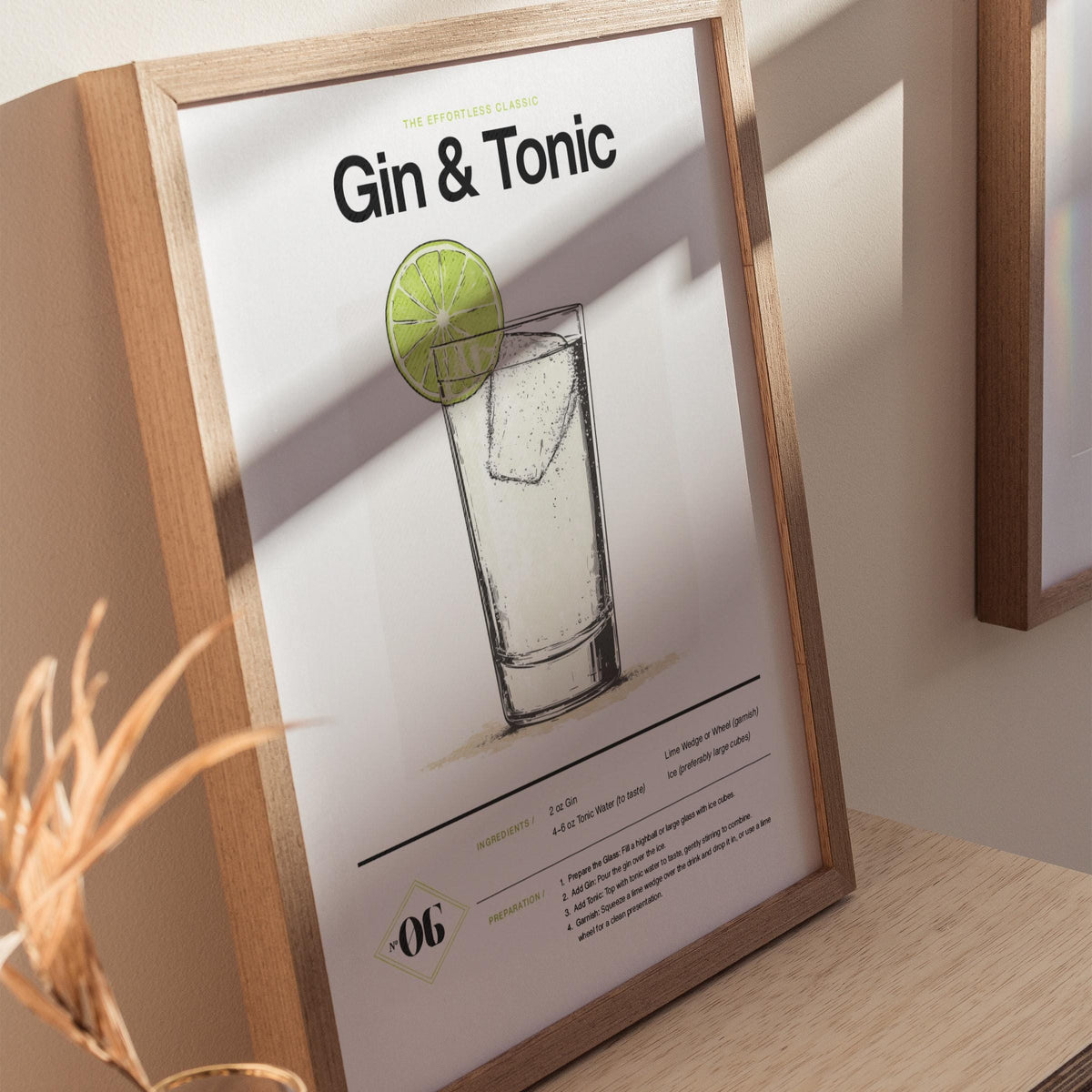 Gin & Tonic Recipe Poster | Artistic Art Print — view 7