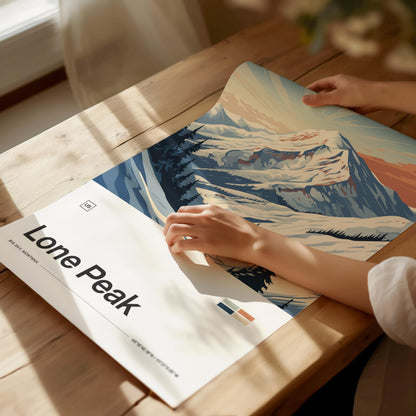 Lone Peak Montana Poster | Artistic Art Print — view 2