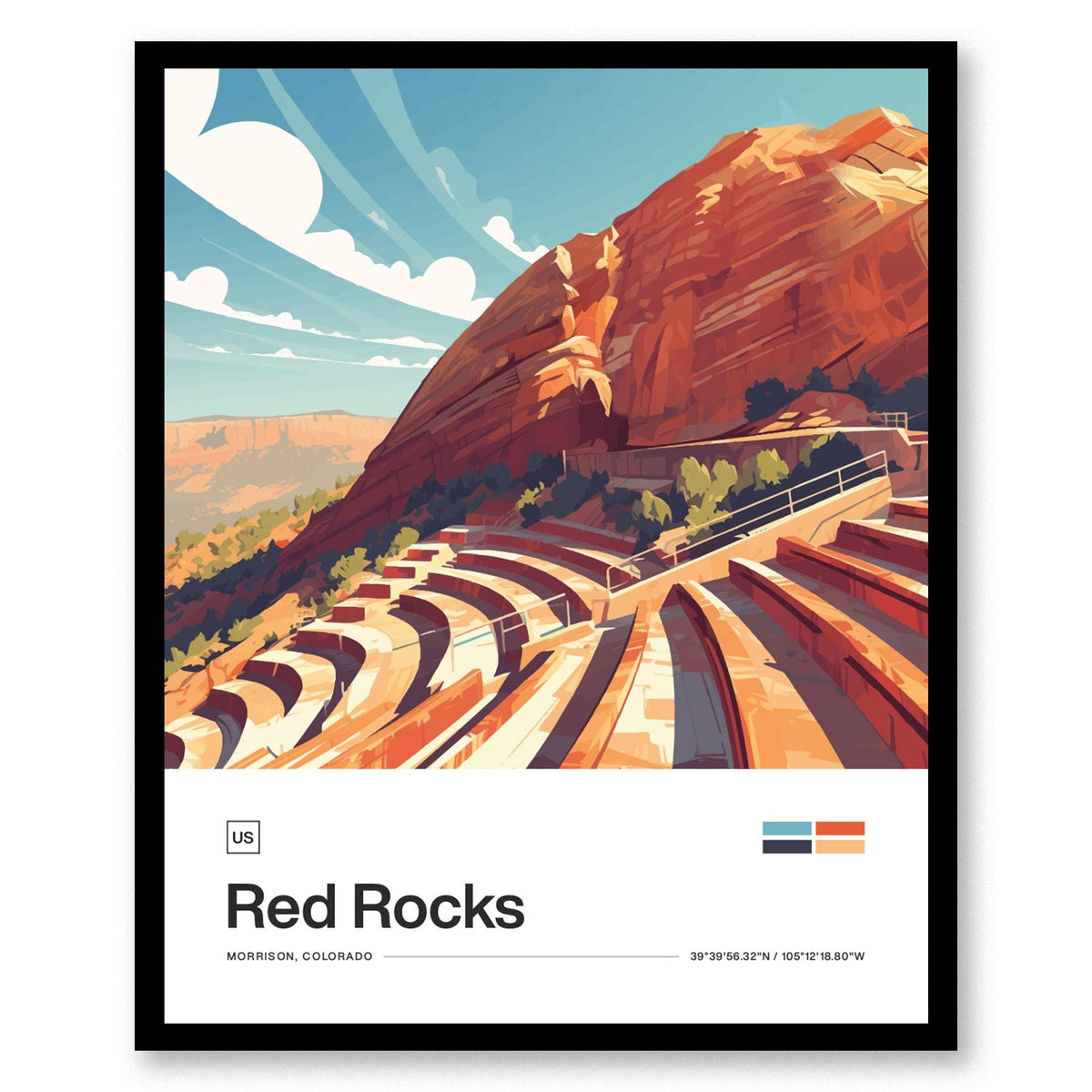 Red Rocks Amphitheater Poster | Artistic Art Print — view 3