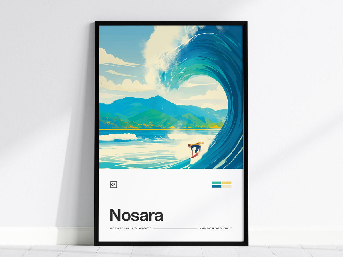 Nosara Costa Rica Surf Poster | Artistic Art Print