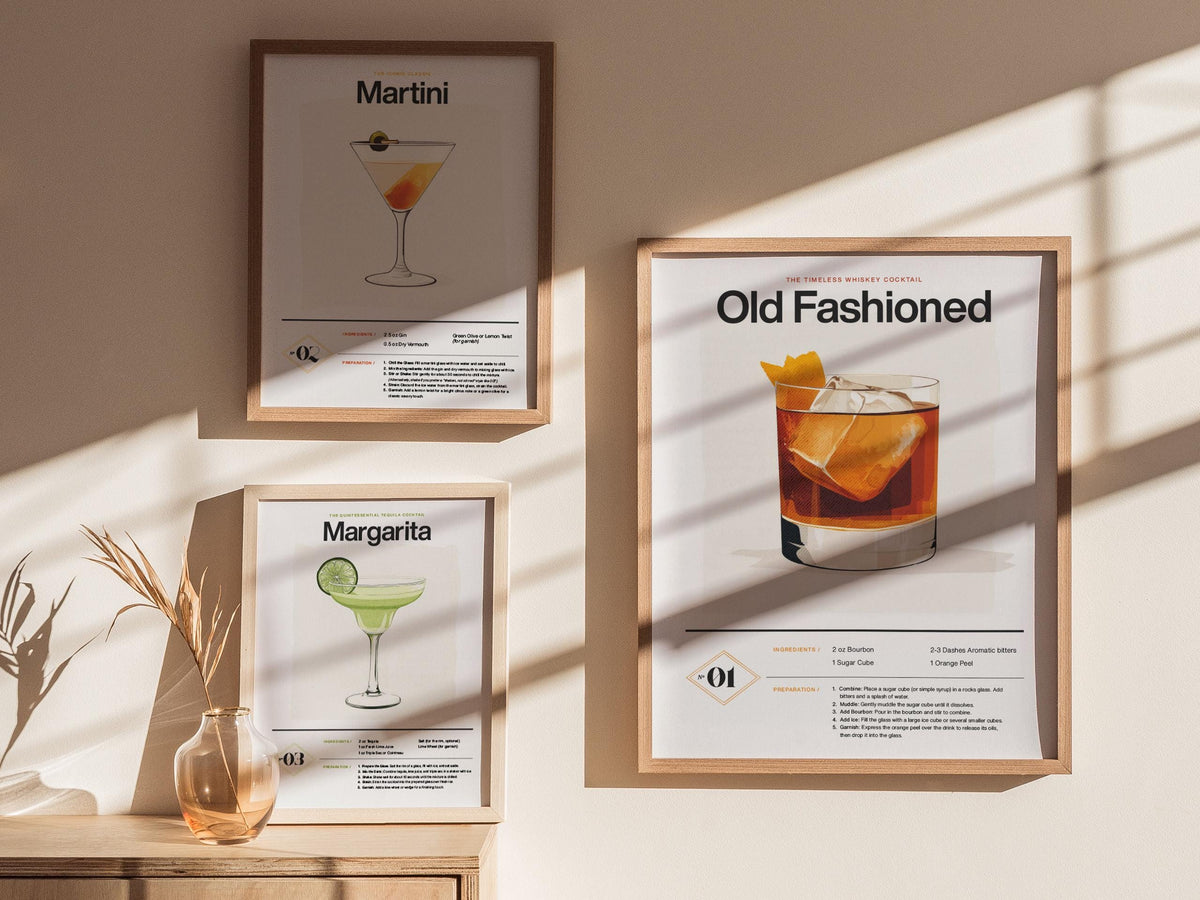 Old Fashioned Cocktail Recipe Poster | Artistic Art Print — view 5