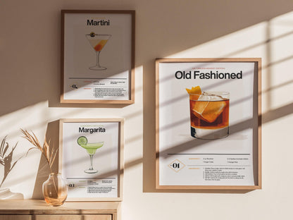 Old Fashioned Cocktail Recipe Poster | Artistic Art Print — view 5