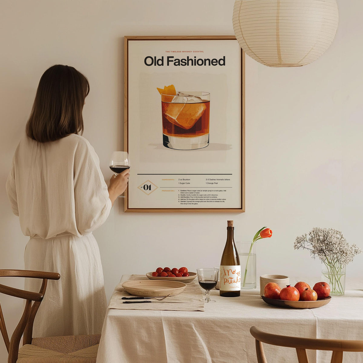 Old Fashioned Cocktail Recipe Poster | Artistic Art Print — view 8