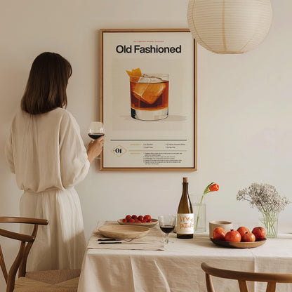 Old Fashioned Cocktail Recipe Poster | Artistic Art Print — view 8