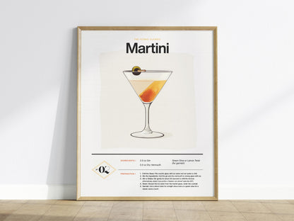 Martini Recipe Poster | Artistic Art Print — view 2