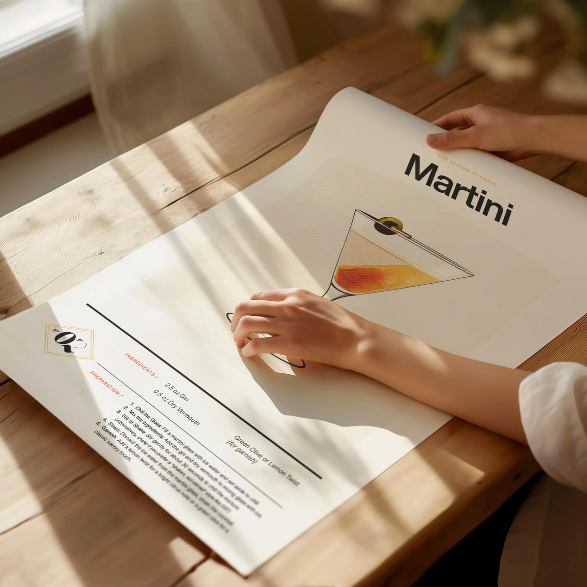 Martini Recipe Poster | Artistic Art Print — view 4
