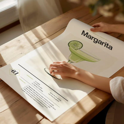 Margarita Cocktail Recipe Poster | Artistic Art Print — view 4