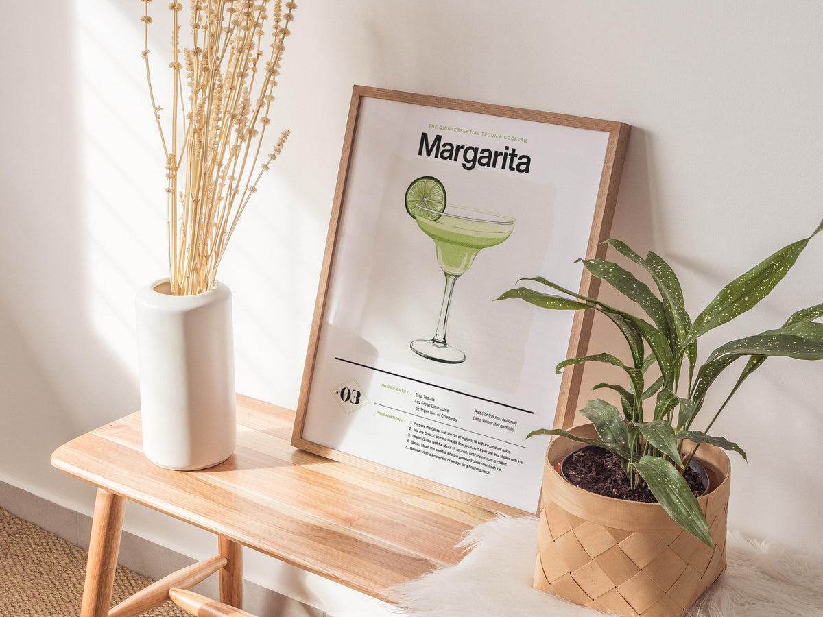 Margarita Cocktail Recipe Poster | Artistic Art Print — view 5
