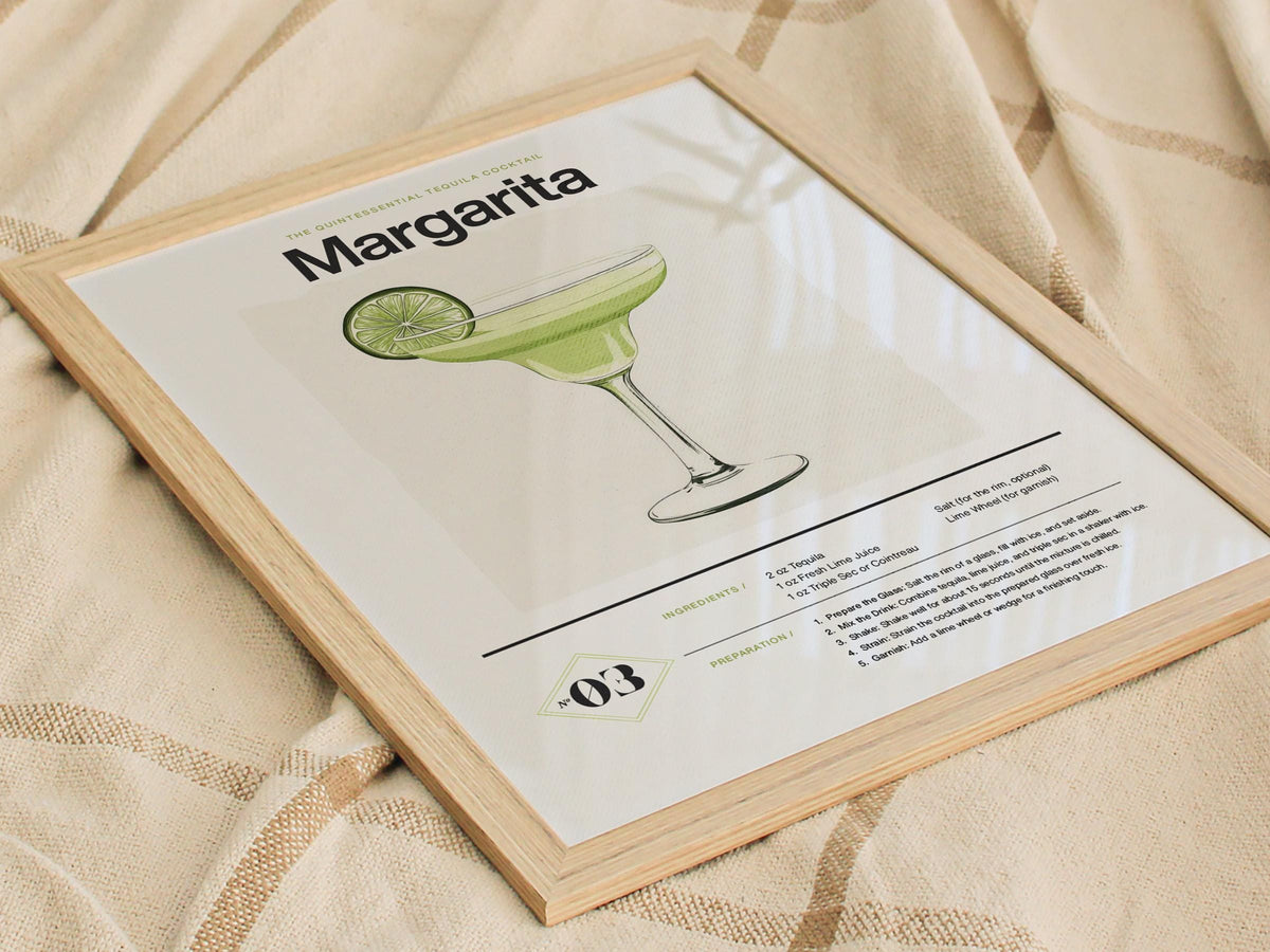 Margarita Cocktail Recipe Poster | Artistic Art Print — view 7