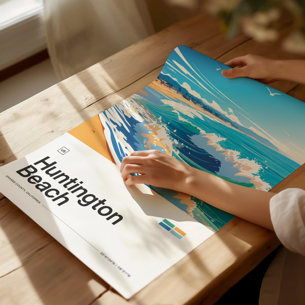 Huntington Beach Surf Poster | Artistic Art Print — view 4