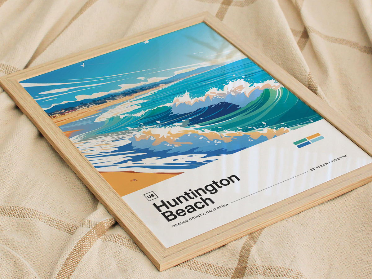 Huntington Beach Surf Poster | Artistic Art Print — view 7