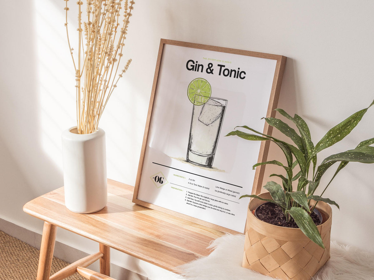 Gin & Tonic Recipe Poster | Artistic Art Print — view 6