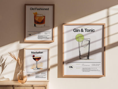 Gin & Tonic Recipe Poster | Artistic Art Print — view 5