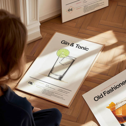 Gin & Tonic Recipe Poster | Artistic Art Print — view 8