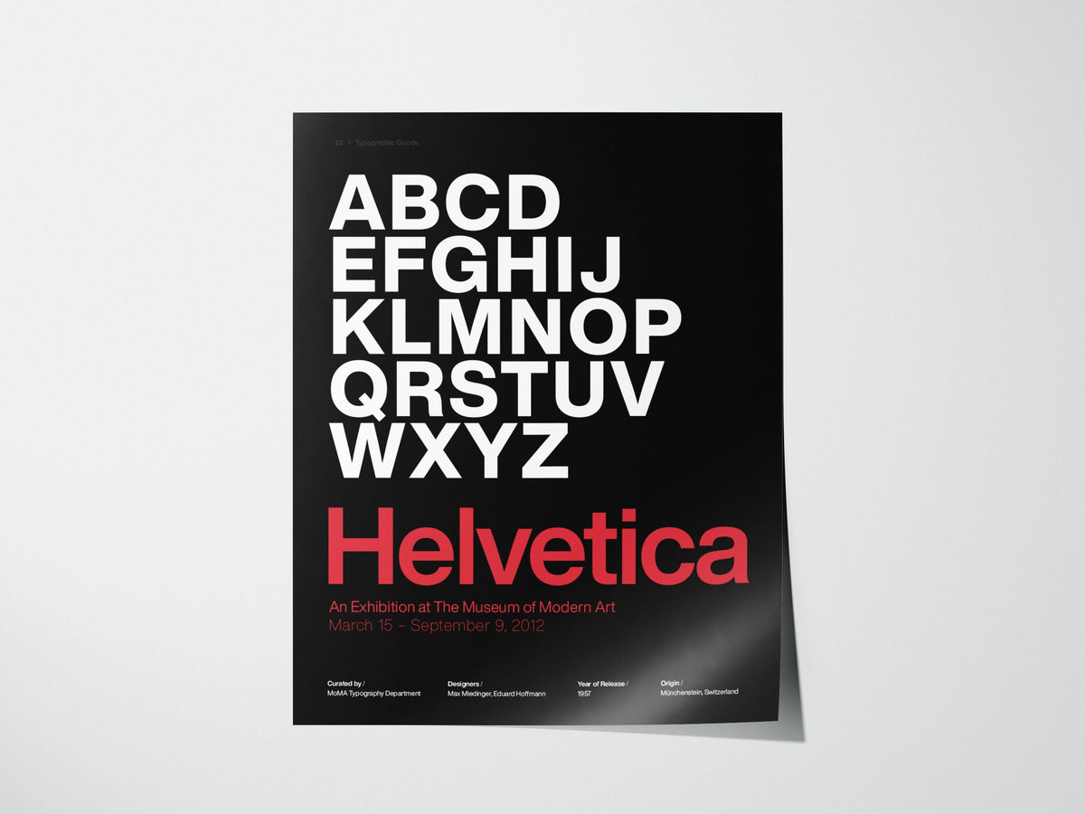 Helvetica Bold Swiss Typeface Poster | Exhibit Art Print — view 3