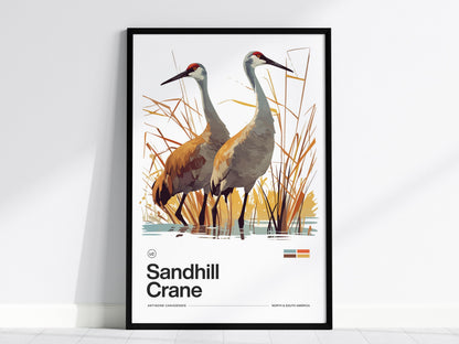 Sandhill Crane Poster | Artistic Art Print
