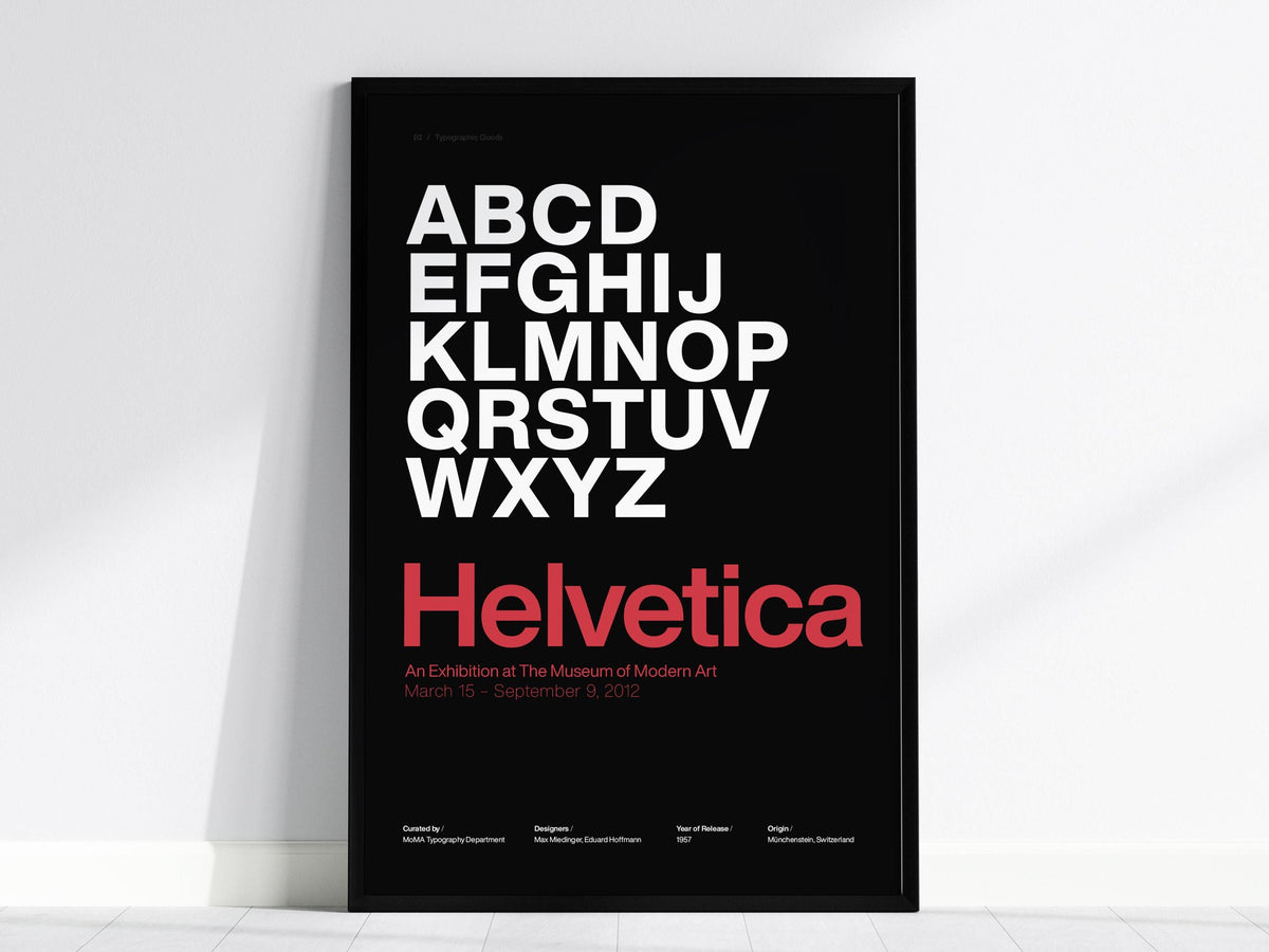 Helvetica Bold Swiss Typeface Poster | Exhibit Art Print