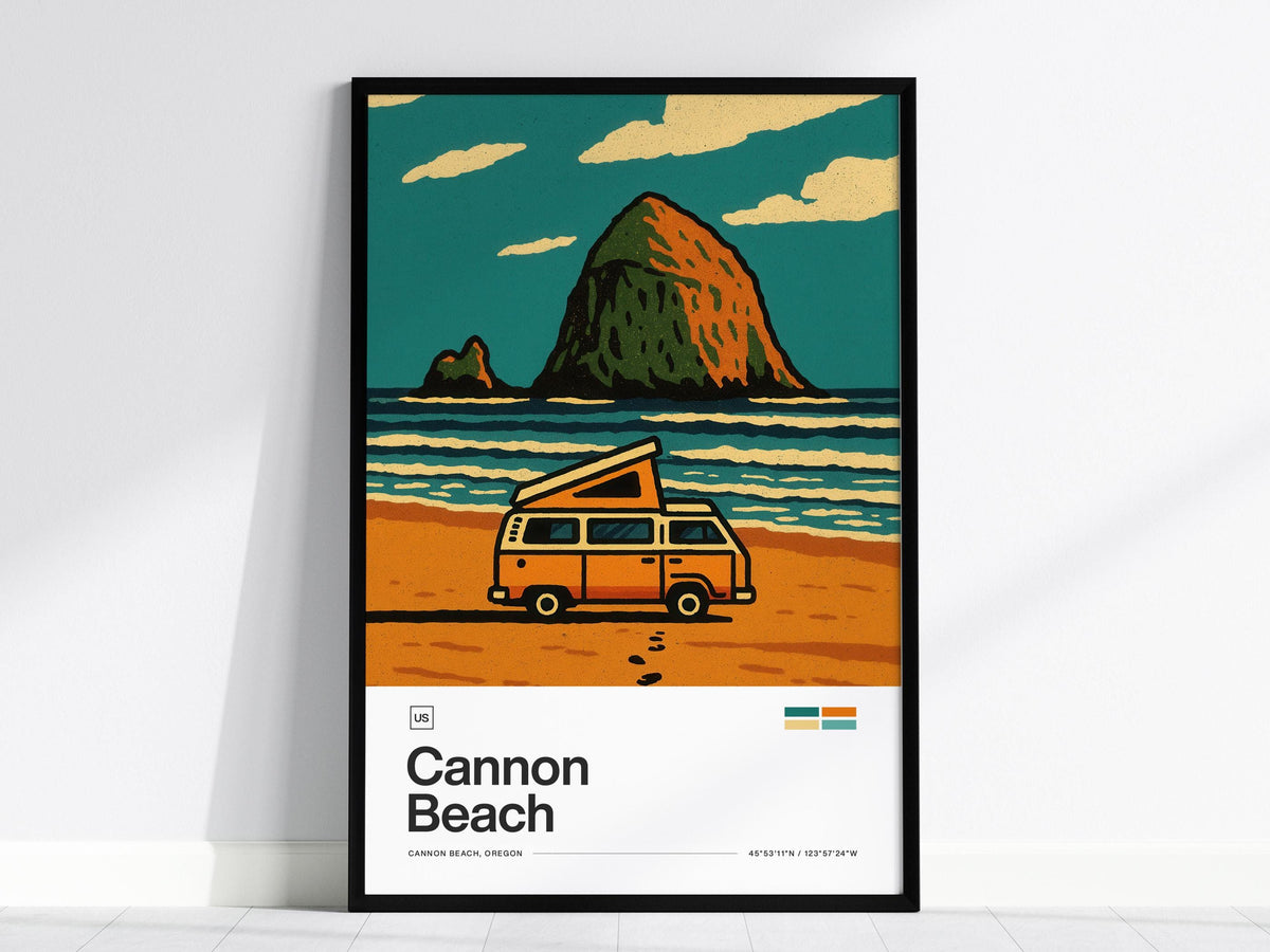Cannon Beach Oregon Poster | Travel Art Print