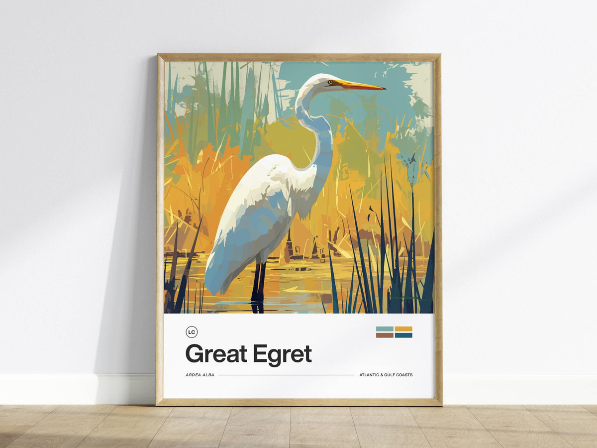 Great Egret Poster | Artistic Art Print — view 2