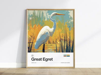 Great Egret Poster | Artistic Art Print — view 2