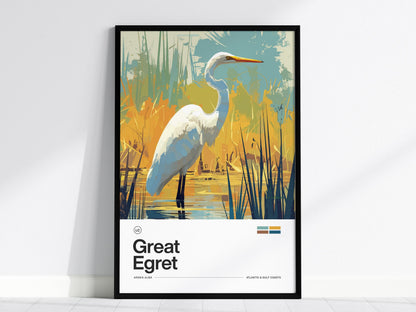 Great Egret Poster | Artistic Art Print
