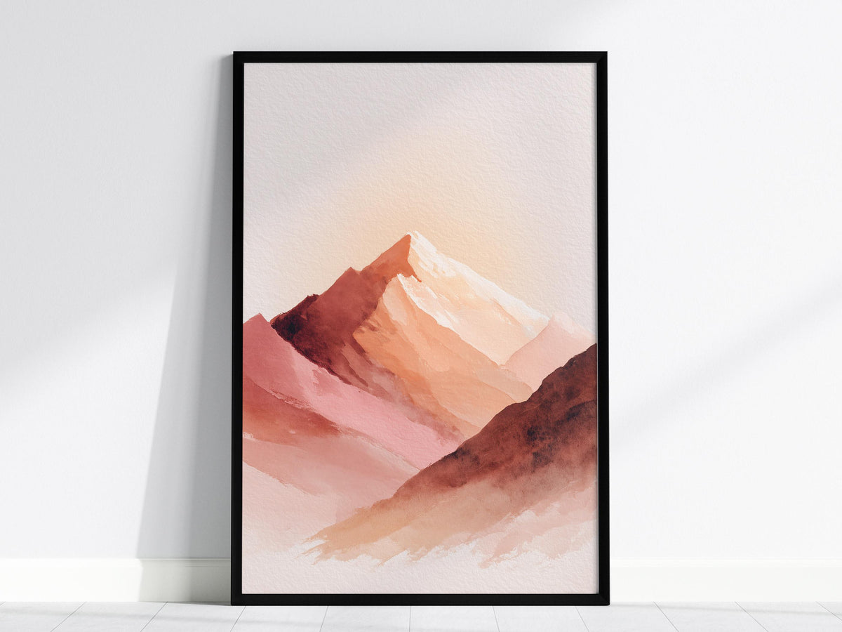 Boho Mountain Landscape Poster | Abstract Art Print — view 2