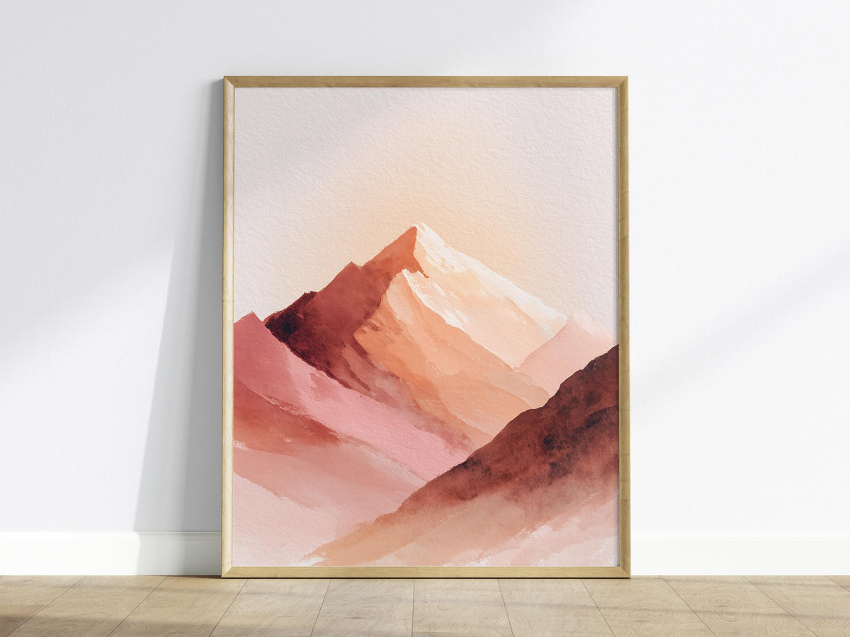 Boho Mountain Landscape Poster | Abstract Art Print