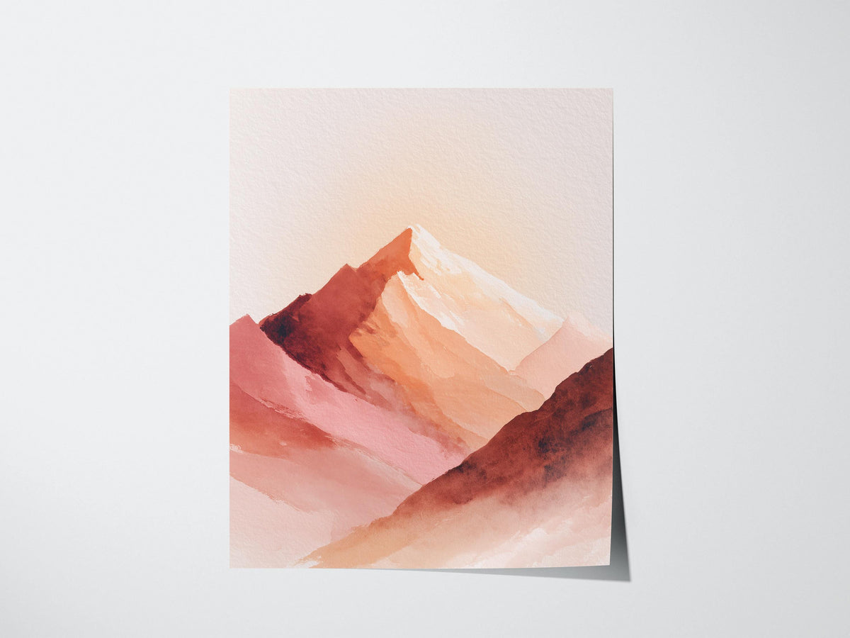 Boho Mountain Landscape Poster | Abstract Art Print — view 3