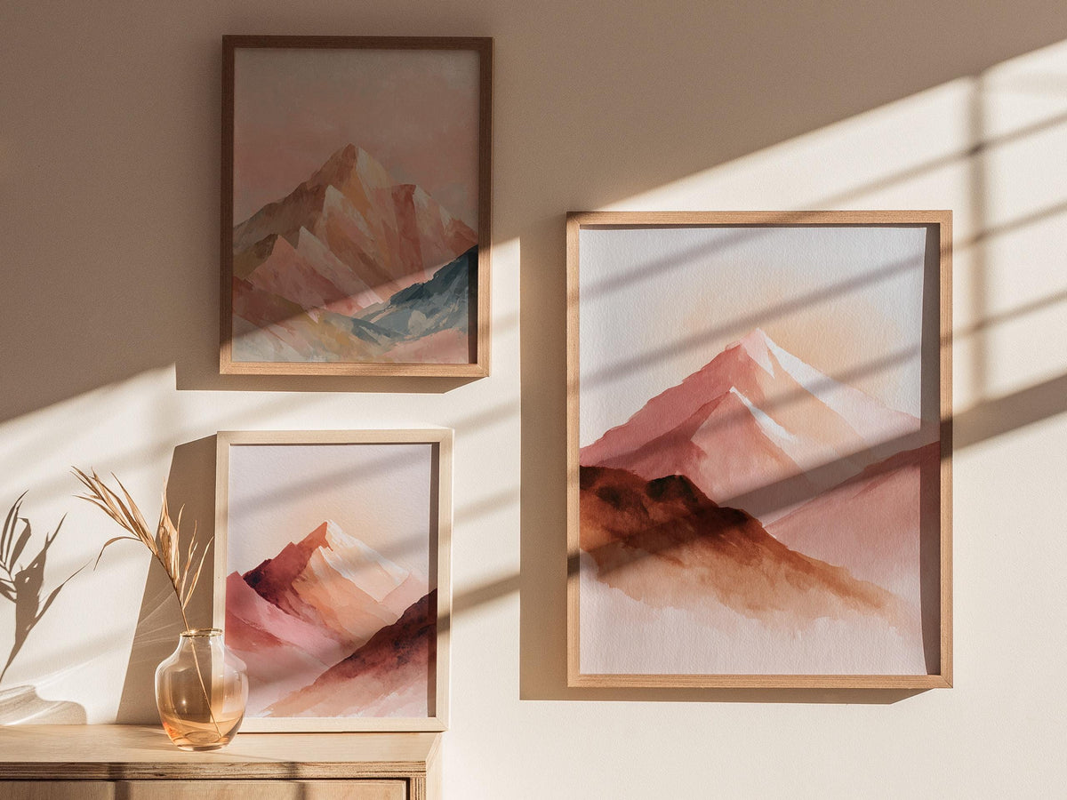 Boho Mountain Sunset Poster | Abstract Art Print — view 4