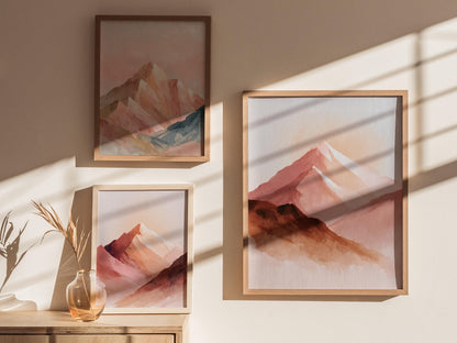 Boho Mountain Sunset Poster | Abstract Art Print — view 4