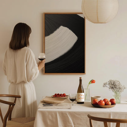 Black and White Abstract Brushstroke Poster | Abstract Art Print — view 7