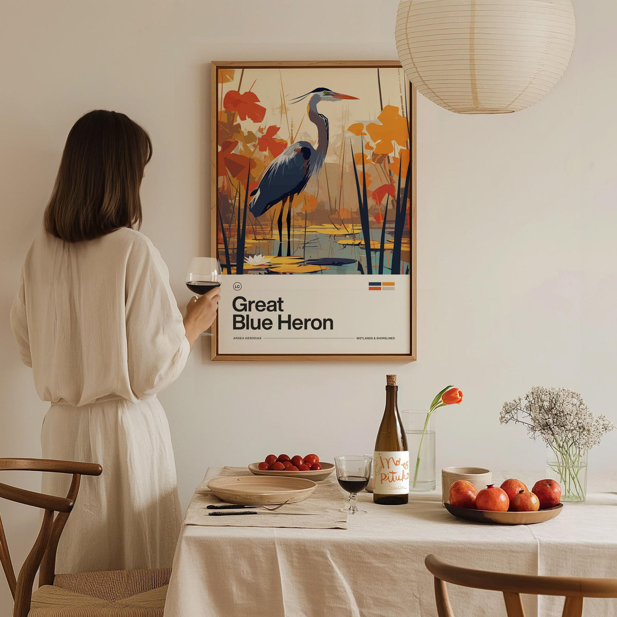 Great Blue Heron Bird Poster | Wildlife Art Print — view 7