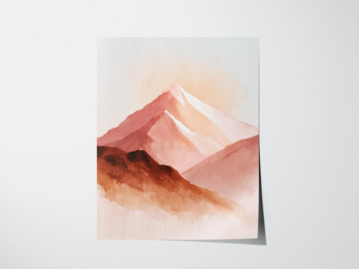 Boho Mountain Sunset Poster | Abstract Art Print — view 3