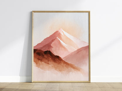 Boho Mountain Sunset Poster | Abstract Art Print — view 2