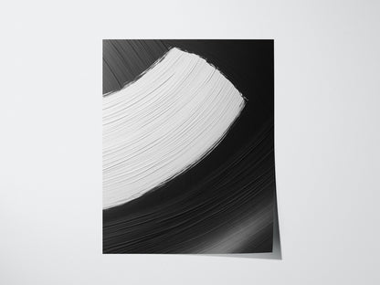 Black and White Abstract Brushstroke Poster | Abstract Art Print — view 3