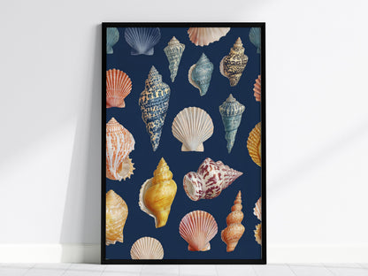 Vintage Sea Shells Poster | Floral and Plants Art Print
