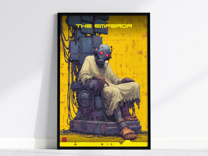 Cyberpunk Emperor Tarot Card Poster | Tarot Art Print
