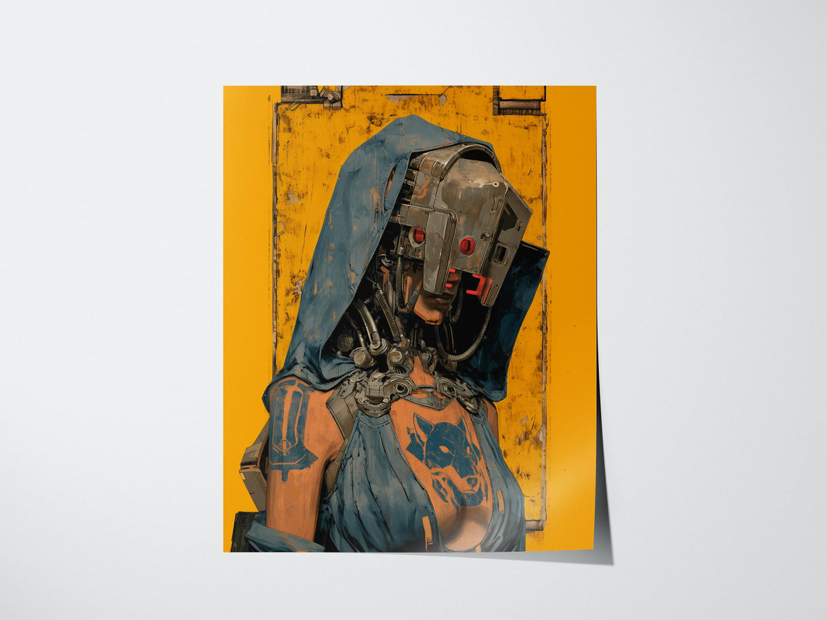 Cyberpunk Strength Tarot Card Poster | Tarot Art Print — view 3