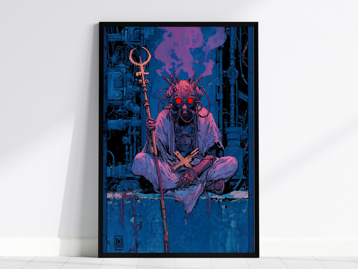 Cyberpunk Tarot: The Hierophant Poster | Tarot Art Print