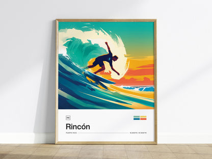 Rincon Puerto Rico Surf Poster | Travel Art Print — view 2