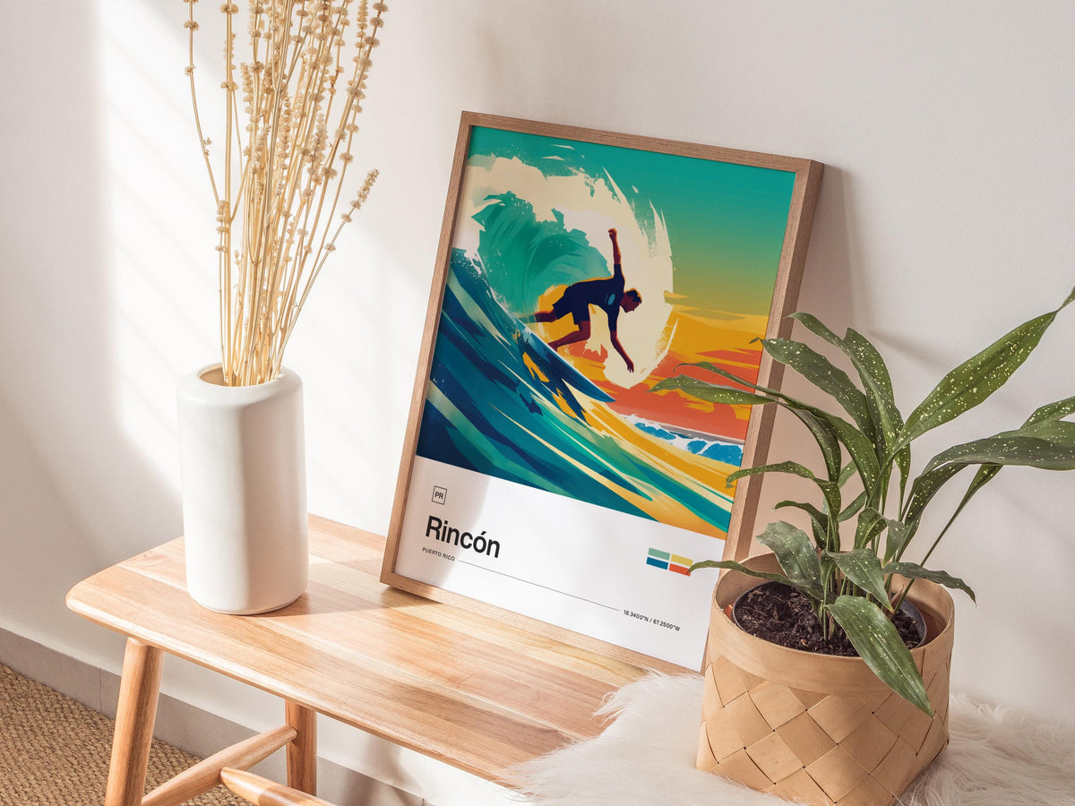 Rincon Puerto Rico Surf Poster | Travel Art Print — view 5