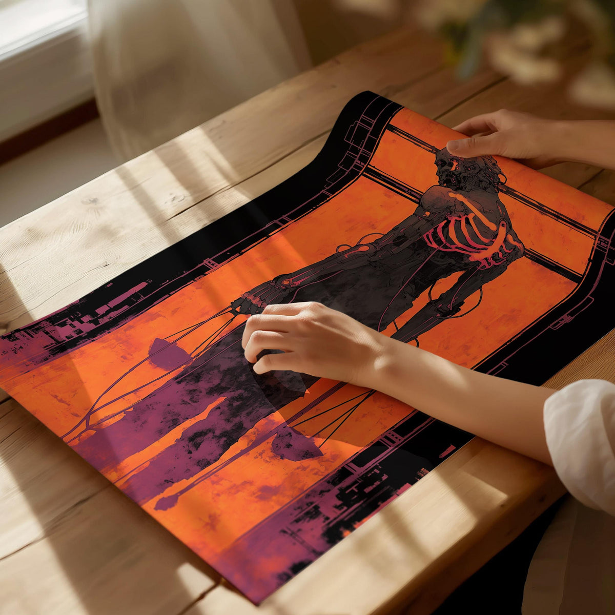 Cyberpunk Justice Tarot Card Poster | Tarot Art Print — view 4