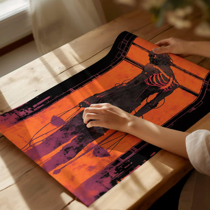 Cyberpunk Justice Tarot Card Poster | Tarot Art Print — view 4